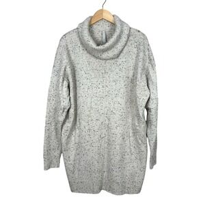 Athleta Speckled Cowl Neck‎ Sweater Tunic Knit Wool Cashmere Blend XL EUC